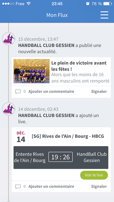 Suivez le HandBall Club Gessien sur votre mobile !