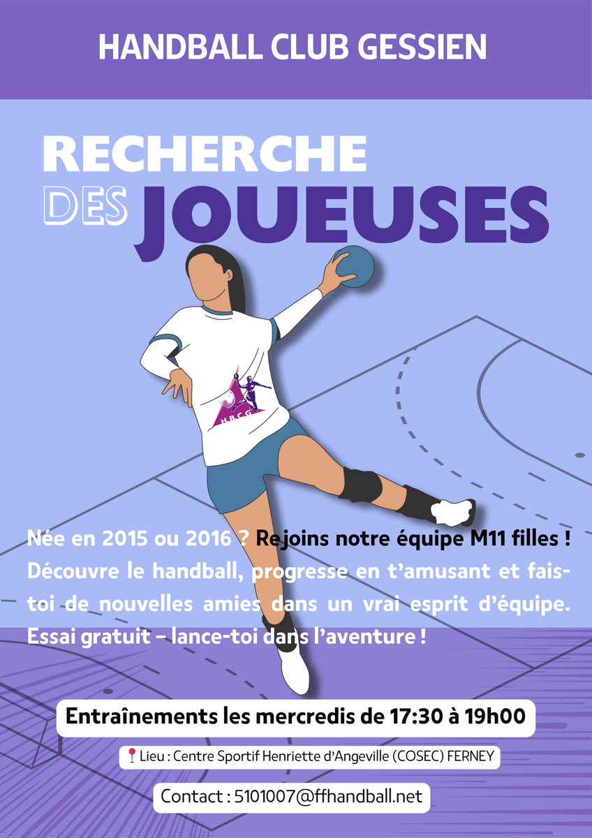 Recrutement M11 ans Filles